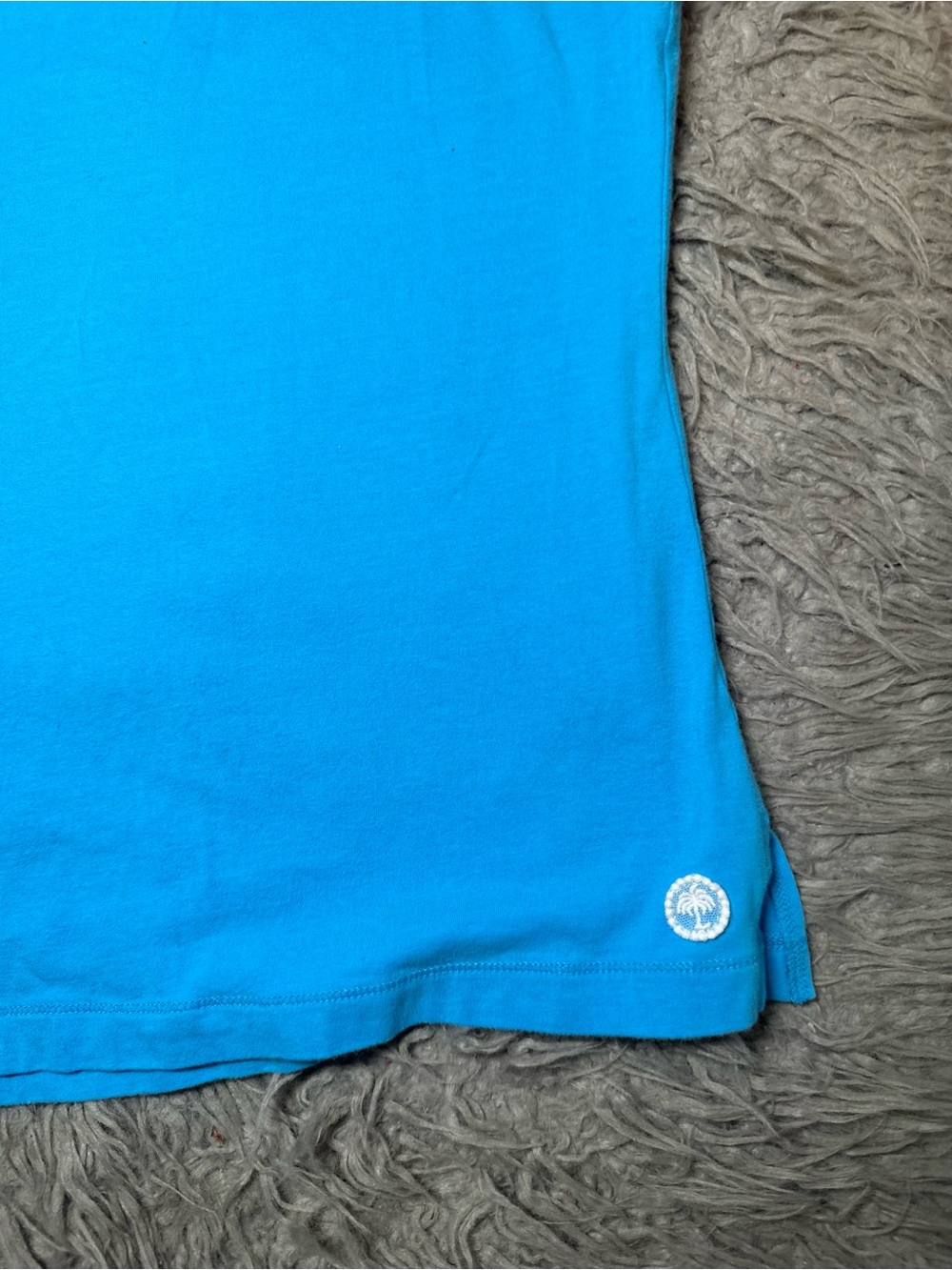 Bebe Turquoise Blue Lilly Pulitzer Embellished Neckline Short Sleeve Top - Picture 3 of 5